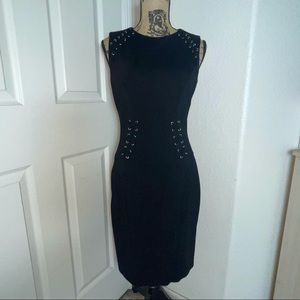 Cache Lace Up little black dress size 8